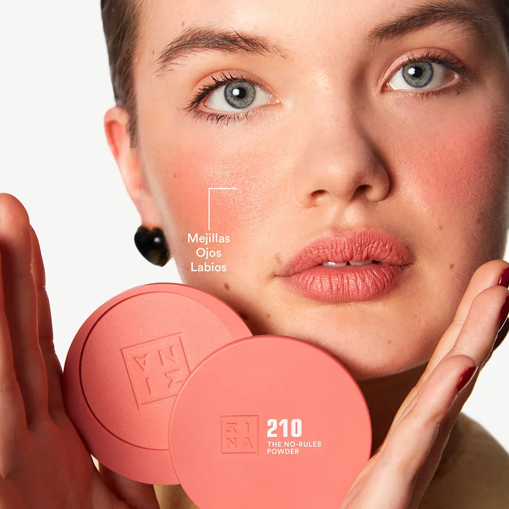 3INA The No-Rules Powder 210 Blush 3-en-1 sans talc