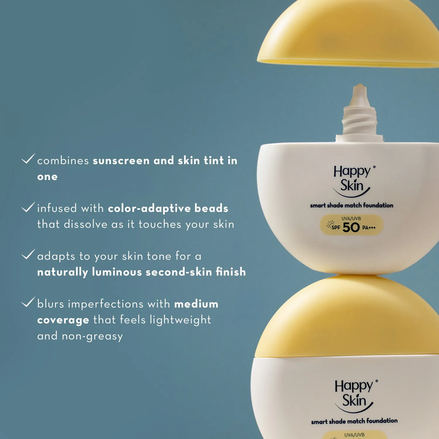 Happy Skin Smart Shade fond de teint SPF50 Light Beige