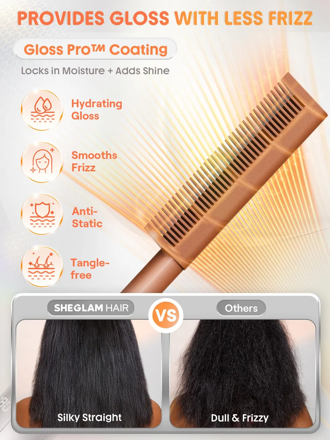 SHEGLAM Anti-Brûlure Gloss Pro lisseur cheveux crépus