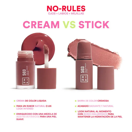 3INA The No-Rules Stick 677 stick blush 3-en-1 crémeux