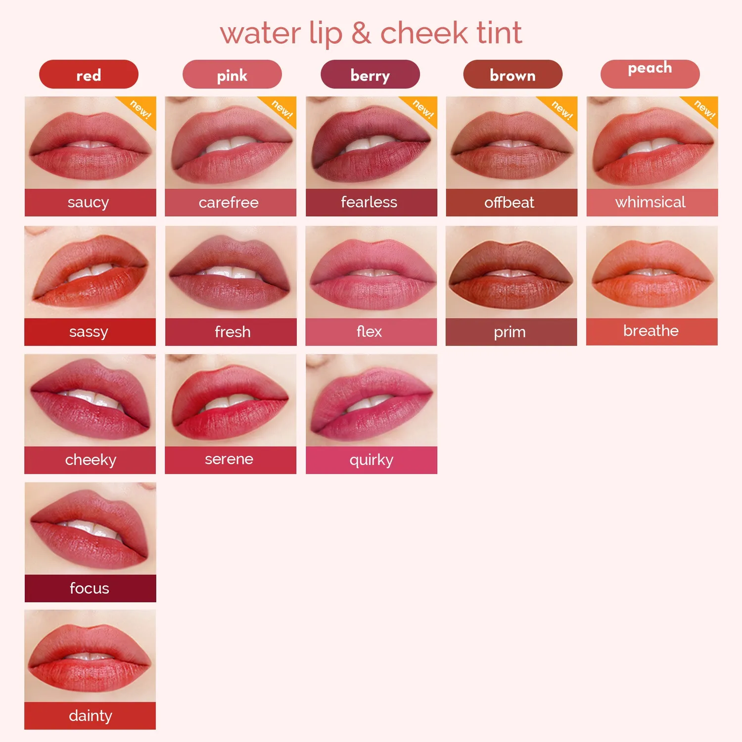 Happy Skin Water Lip & Cheek Tint encre lèvres joues longue tenue