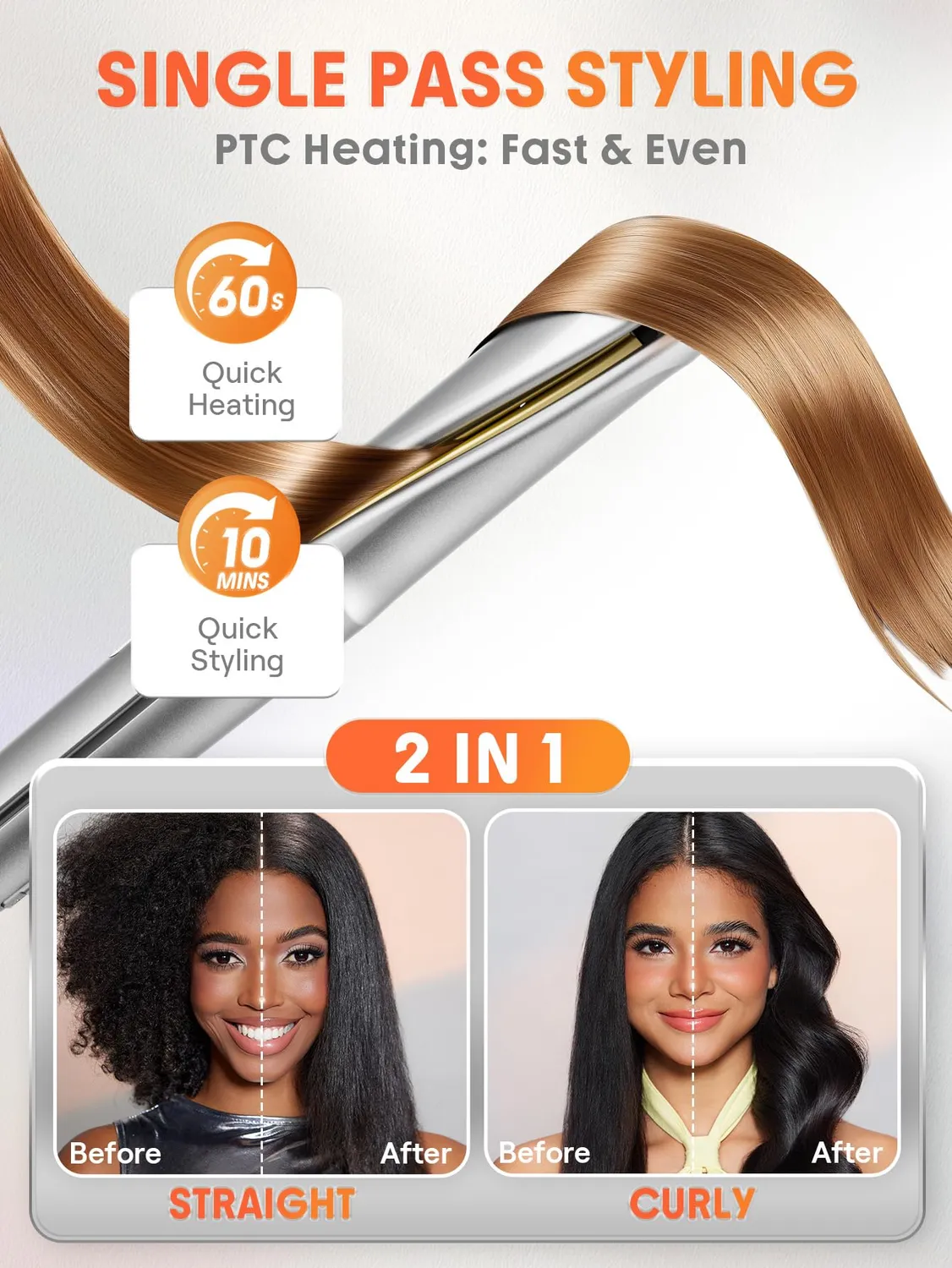 SHEGLAM Sleek Chic Twist Kiss lisseur 2-en-1 ionique