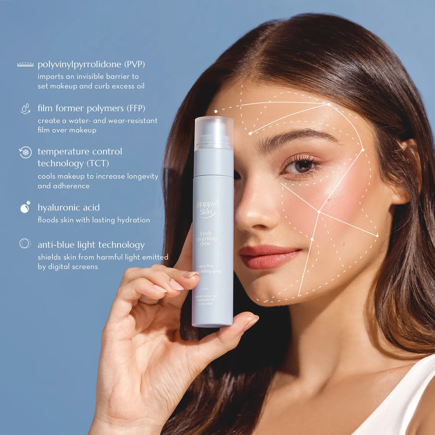 Happy Skin Fresh Morning Dew spray fixateur mat waterproof