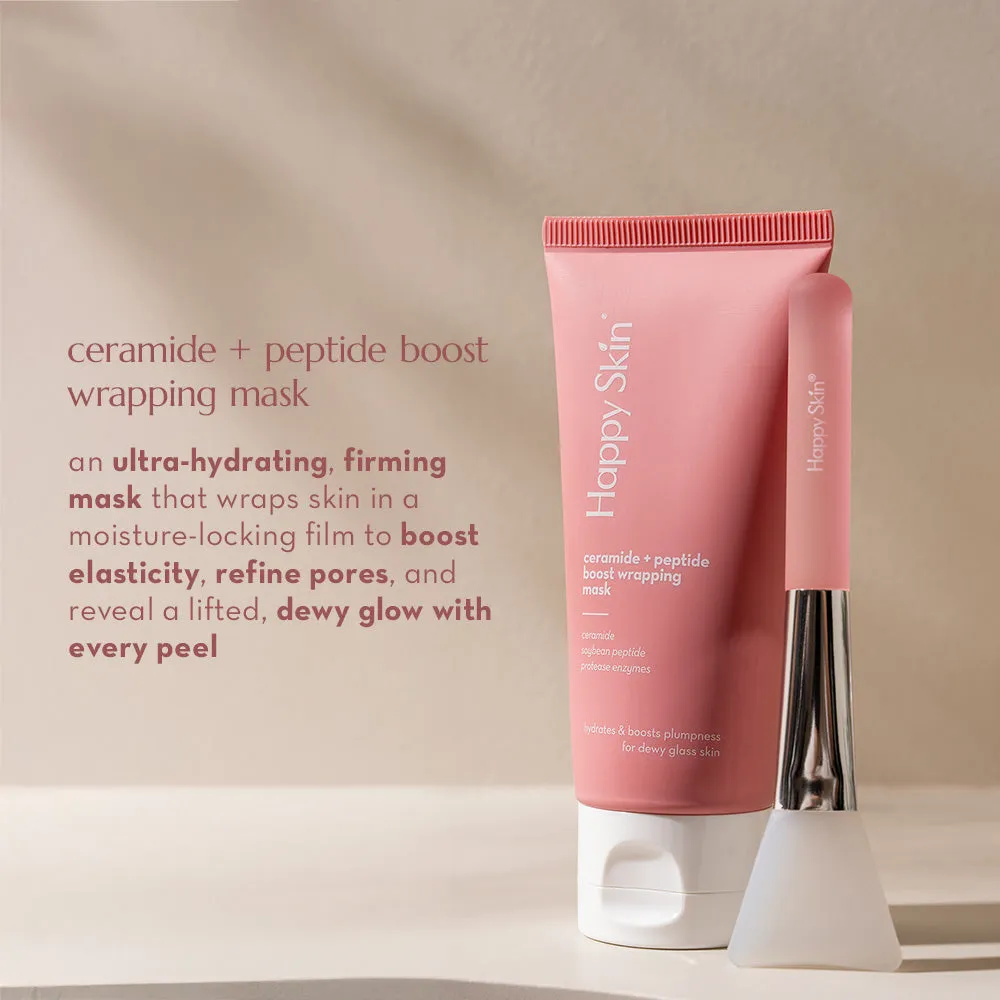 Happy Skin Ceramide Peptide Boost masque wrapping peel-off lift éclat