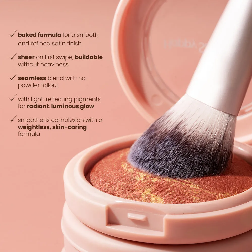Happy Skin SoftGlow Baked Blush Sunbaked Mauve fini satiné