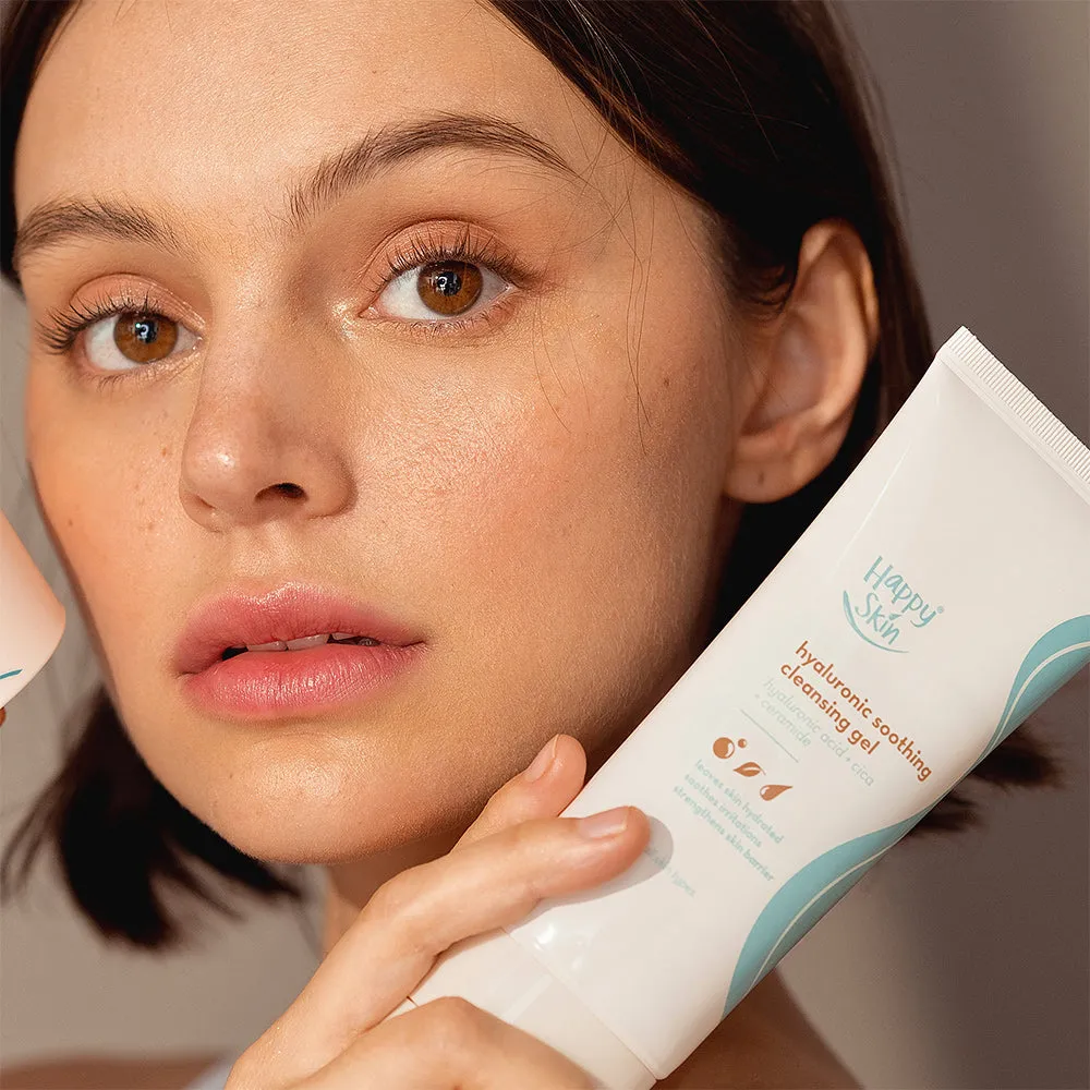 Happy Skin Hyaluronic gel nettoyant visage apaisant