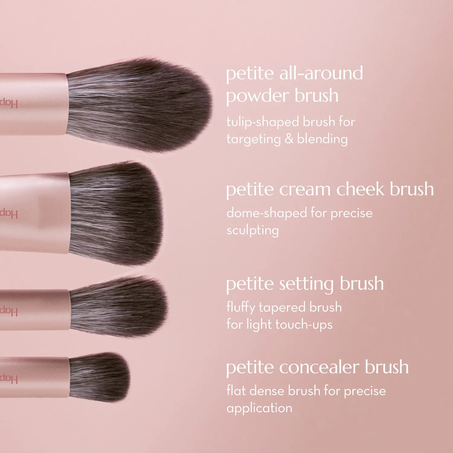 Happy Skin x Marj Petite set 4 mini pinceaux rose