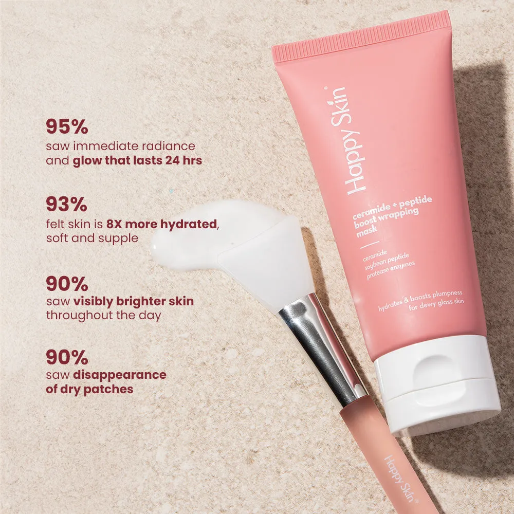 Happy Skin Ceramide Peptide Boost masque wrapping peel-off lift éclat