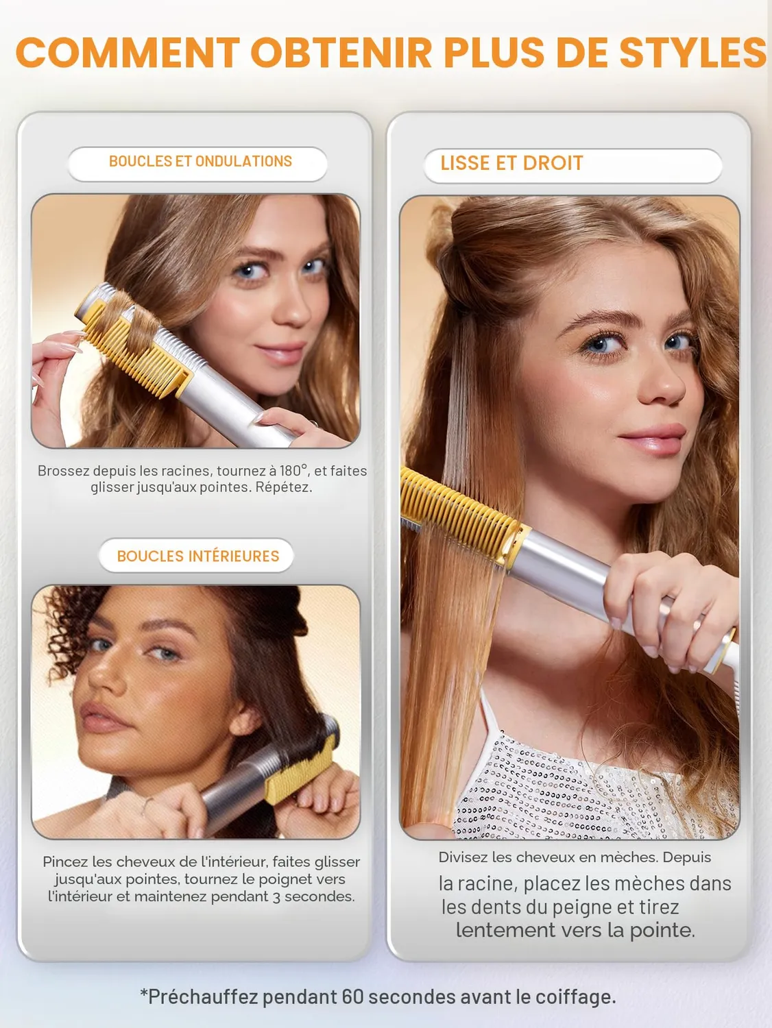 SHEGLAM Sleek Chic brosse lissante ionique 3D 235g anti-frisottis