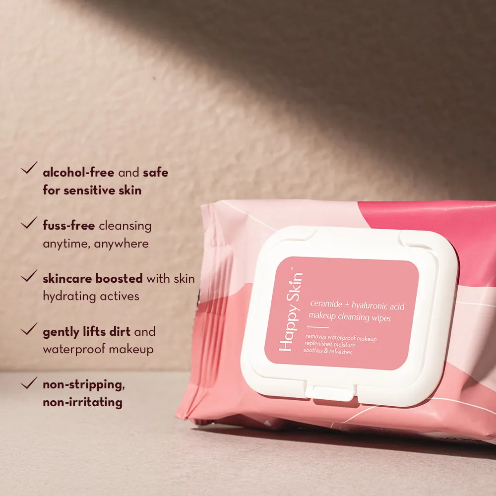 Happy Skin Ceramide lingettes démaquillantes hydratantes