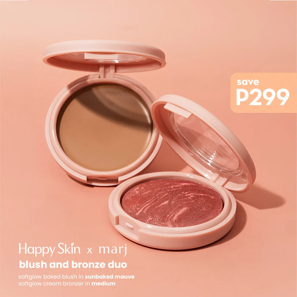 Happy Skin x Marj Duo Blush Bronze Rosy Afterglow Light