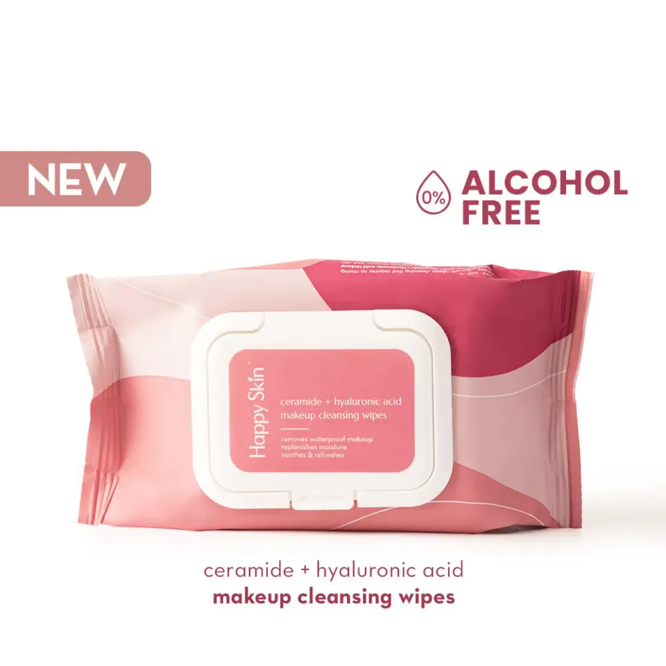 Happy Skin Ceramide lingettes démaquillantes hydratantes