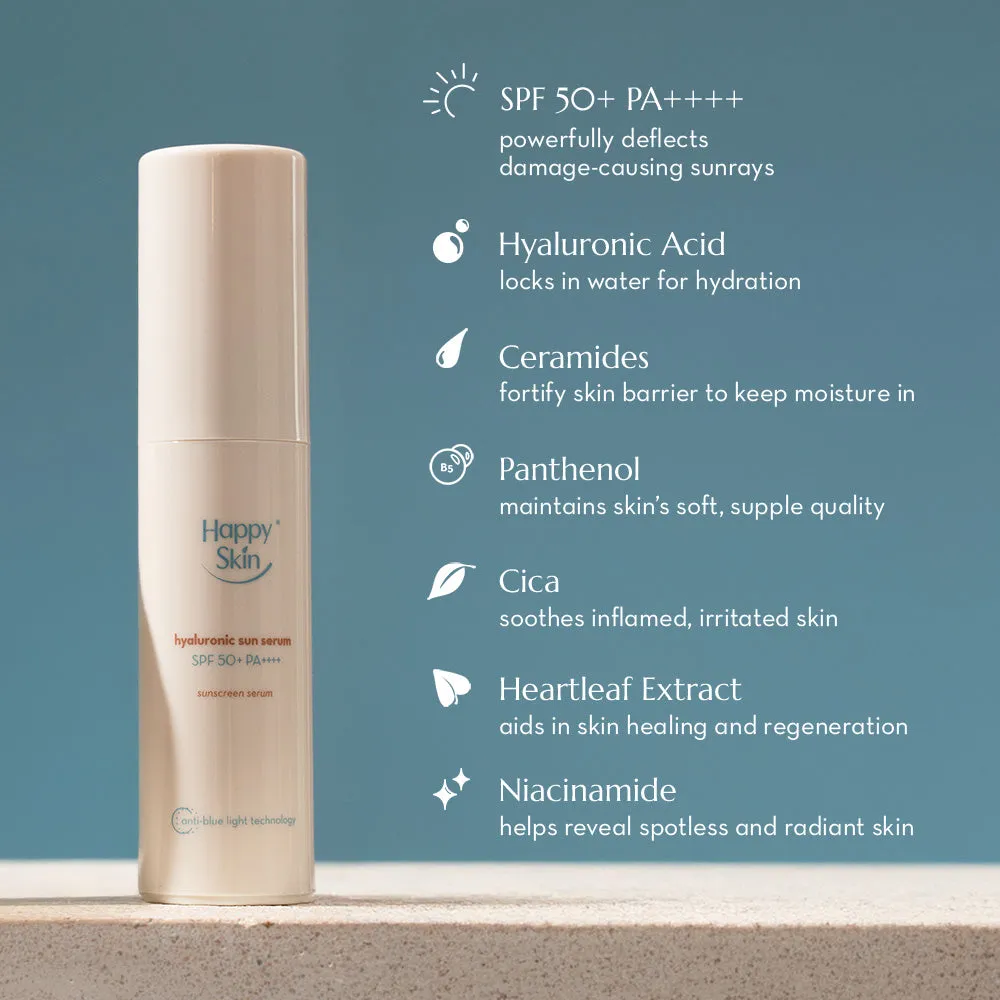 Happy Skin Hyaluronic sérum solaire SPF50+ hydratant
