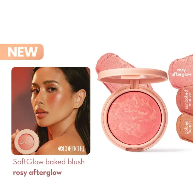 Happy Skin SoftGlow Baked Blush Sunbaked Mauve fini satiné