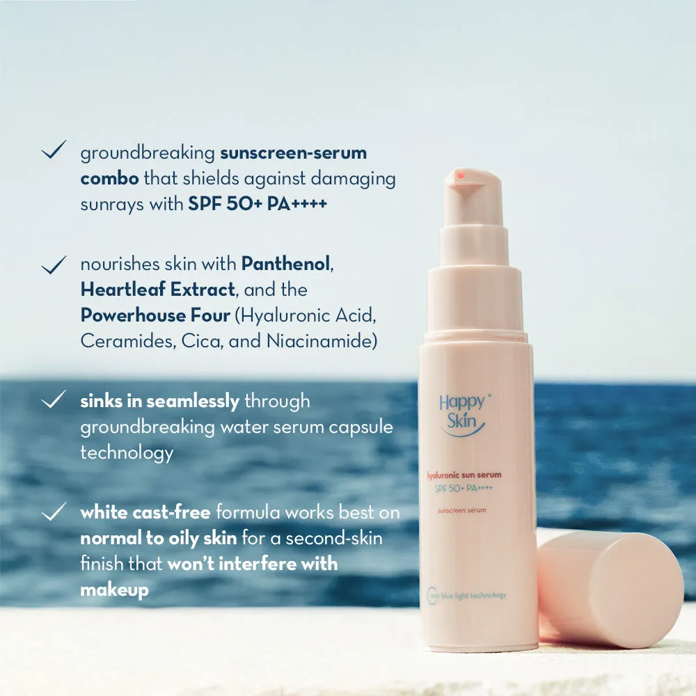 Happy Skin Hyaluronic sérum solaire SPF50+ hydratant