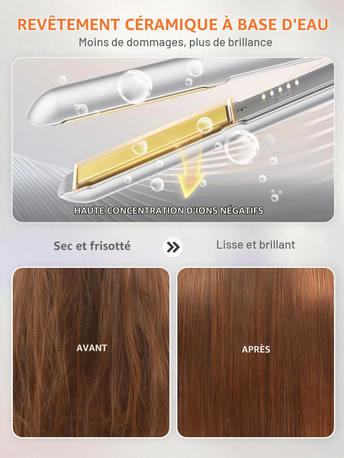 SHEGLAM Lisseur Boucleur 2-en-1 25mm ions négatifs