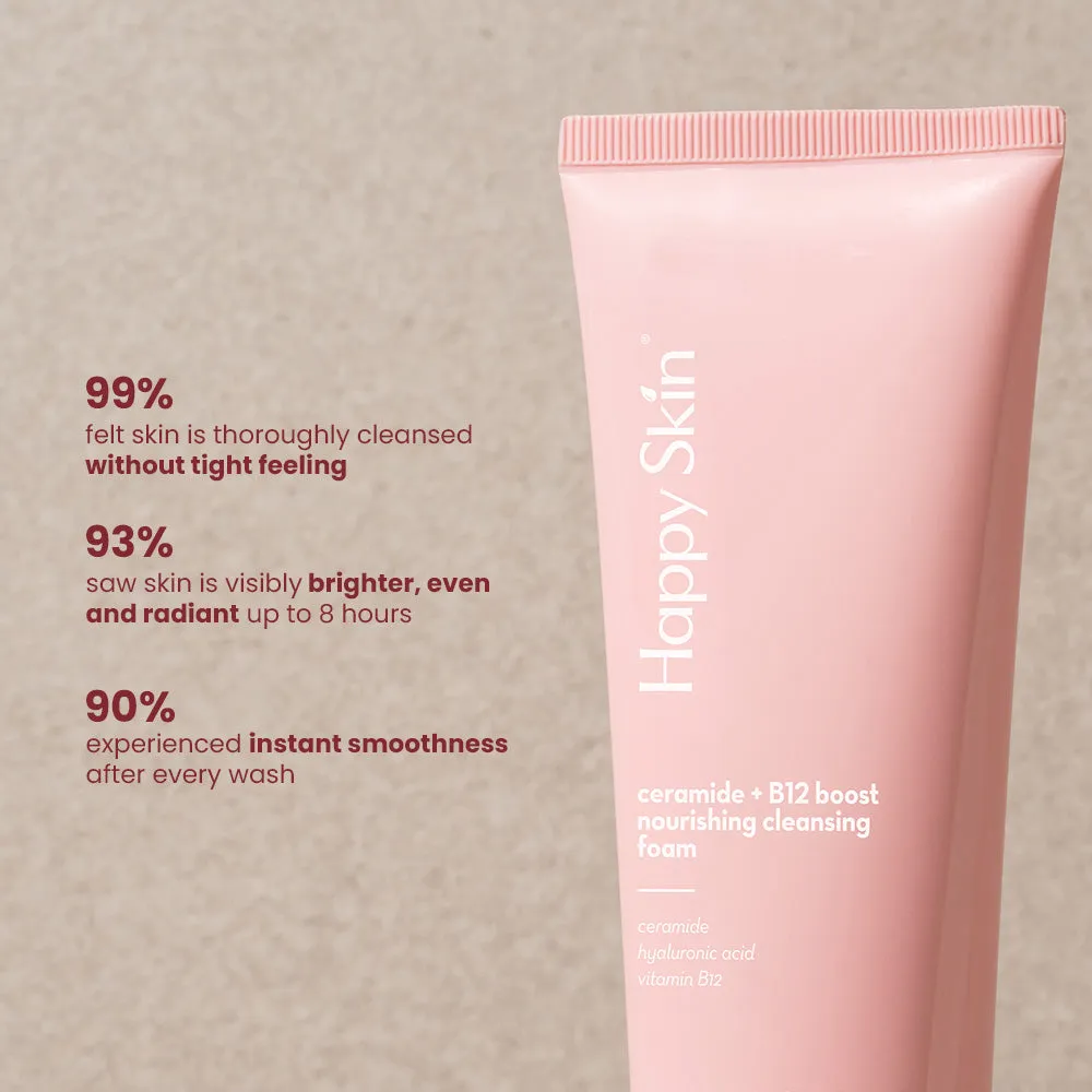 Happy Skin Ceramide B12 Boost mousse nettoyante hydratante