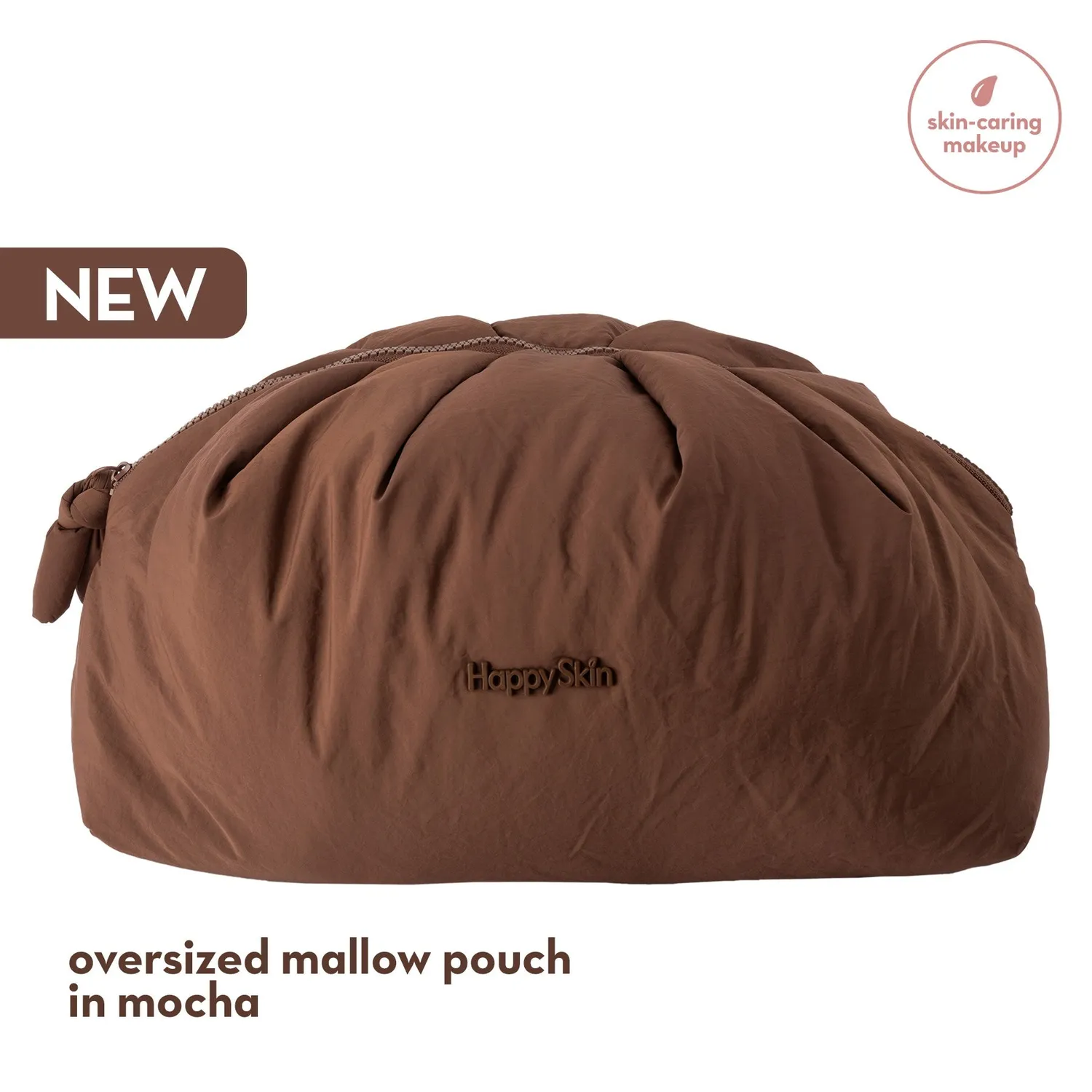 Happy Skin Oversized Mallow Pouch trousse maquillage mauve matelassée