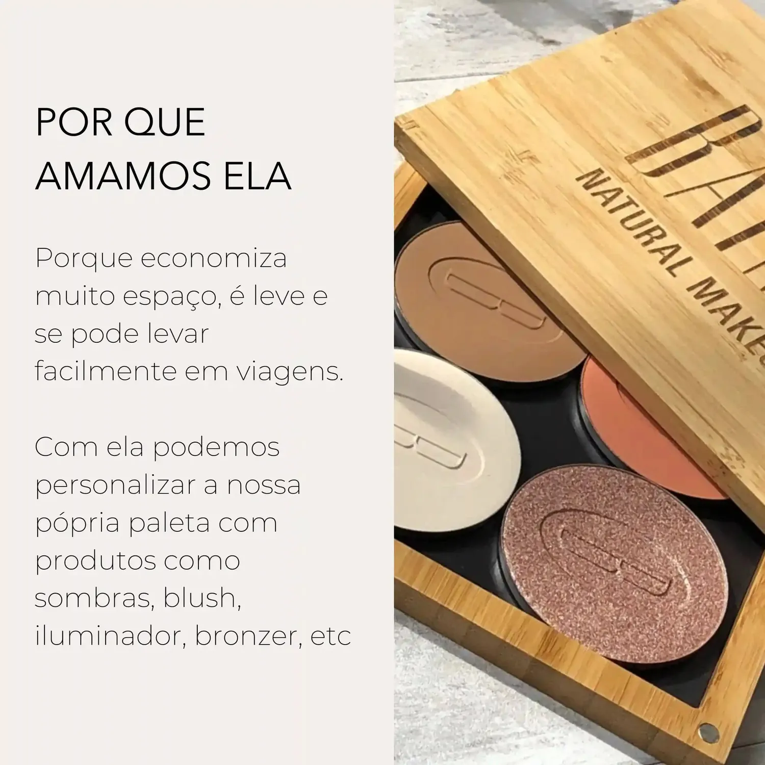 Baims Bamboo Palette vide palette maquillage bambou