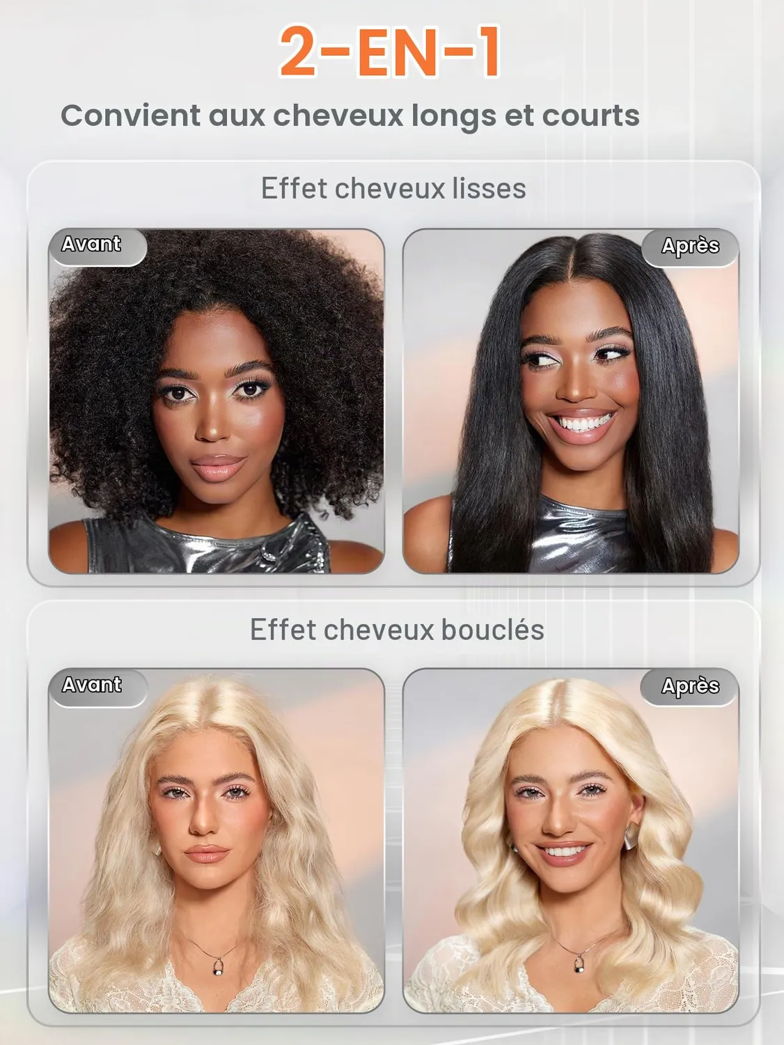 SHEGLAM Lisseur Boucleur 2-en-1 25mm ions négatifs