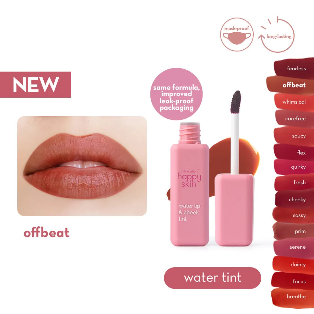 Happy Skin Water Lip & Cheek Tint encre lèvres joues longue tenue