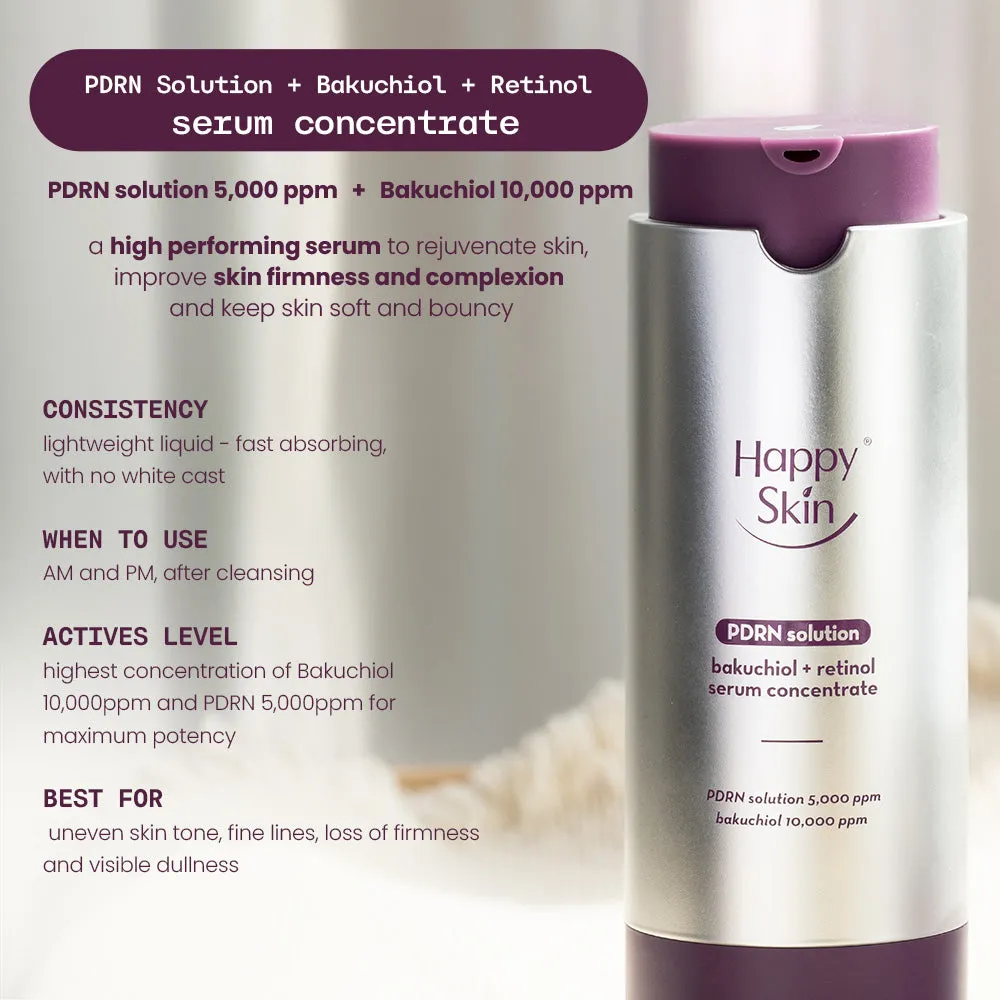 Happy Skin PDRN Solution Bakuchiol Rétinol coffret soin sérum + crème