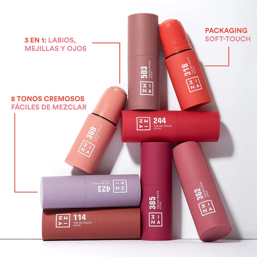 3INA The No-Rules Stick 362 stick blush 3-en-1 lumineux