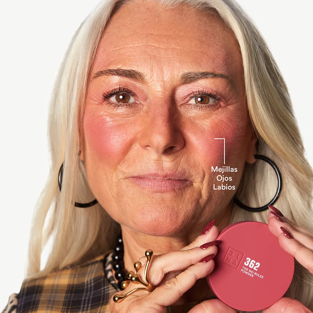 3INA The No-Rules Powder 362 Blush 3-en-1 sans talc