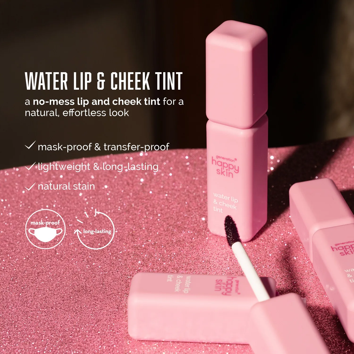 Happy Skin Water Lip & Cheek Tint encre lèvres joues longue tenue