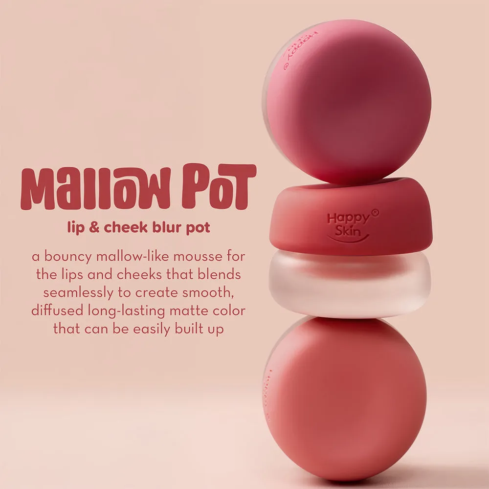 Happy Skin Mallow Pot fard lèvres joues Pink Marshmallow mat
