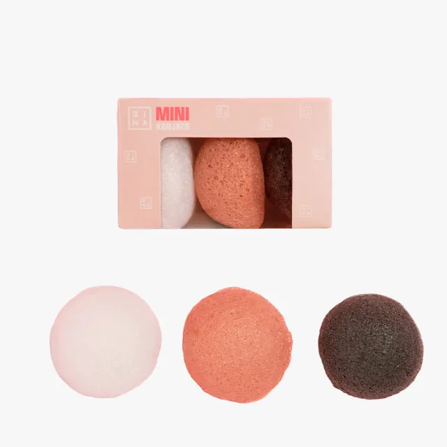 3INA Mini Konjacs éponges visage exfoliantes douces