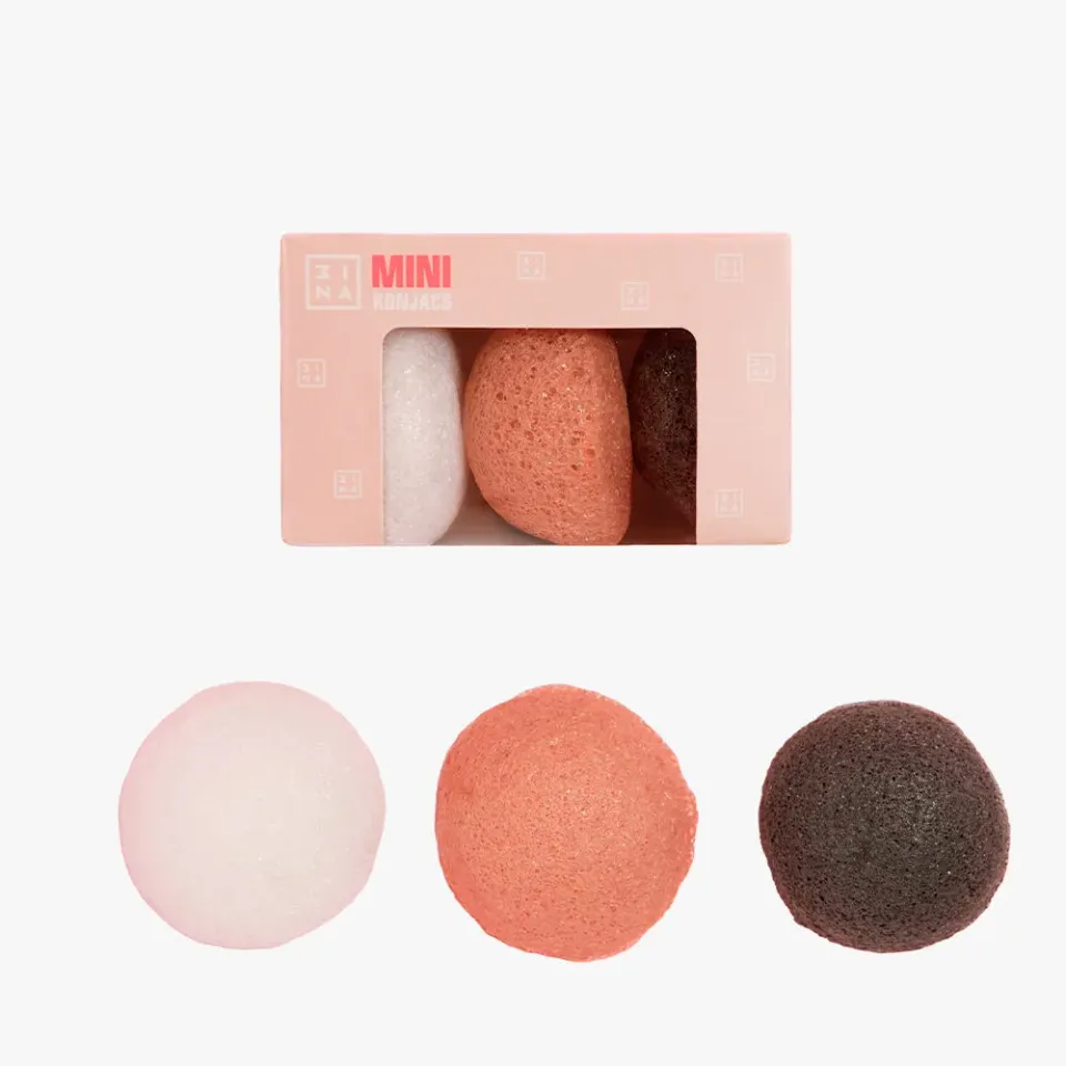 3INA Mini Konjacs éponges visage exfoliantes douces