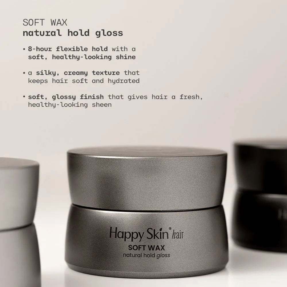 Happy Skin x David cire cheveux Natural Hold Gloss brillance légère
