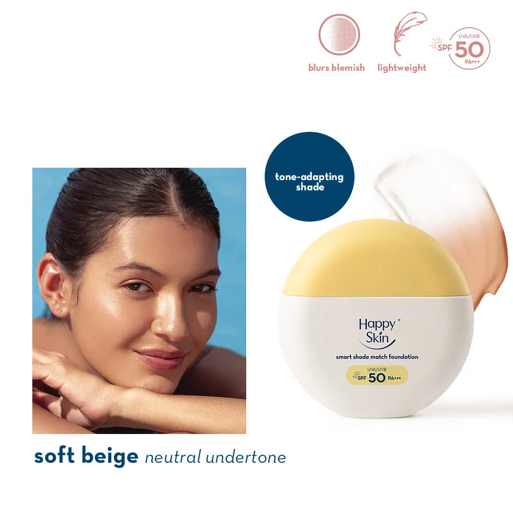 Happy Skin Smart Shade fond de teint SPF50 Light Beige