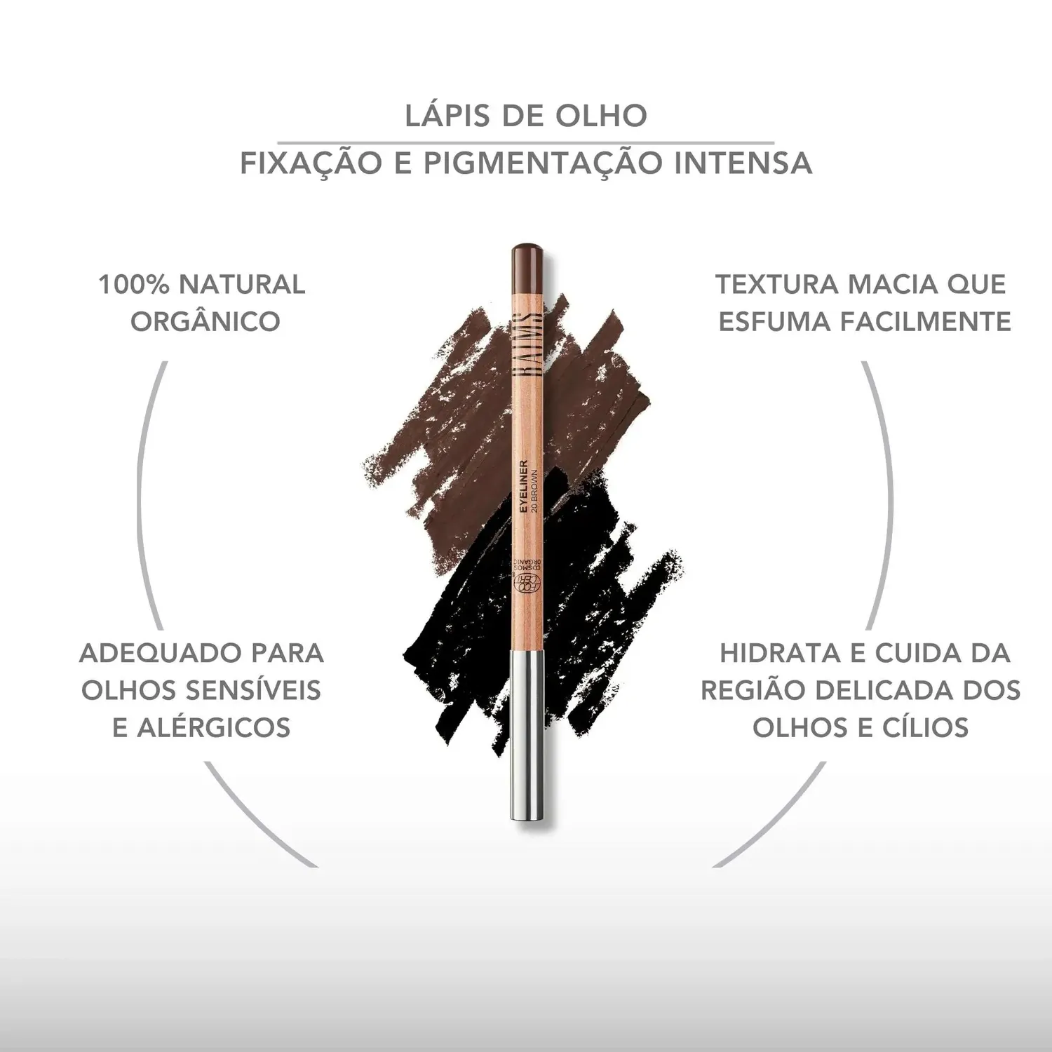 Baims Eyeliner crayon yeux 10 Black Intense noir minéral