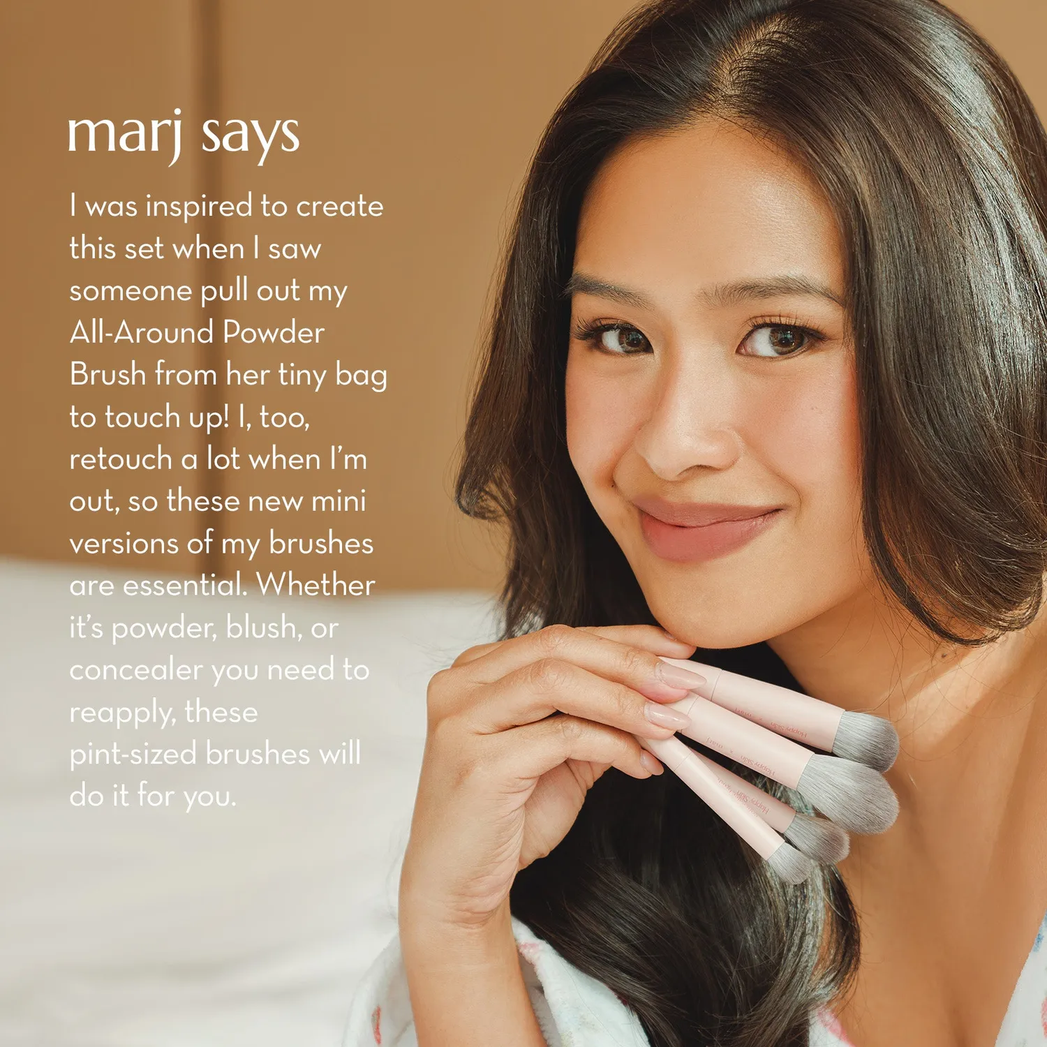 Happy Skin x Marj Petite set 4 mini pinceaux rose