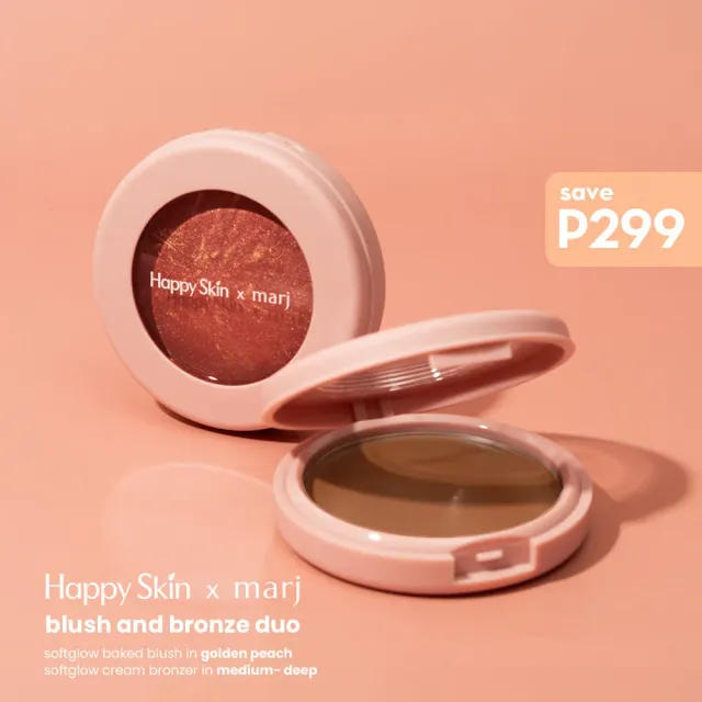 Happy Skin x Marj Duo Blush Bronze Rosy Afterglow Light
