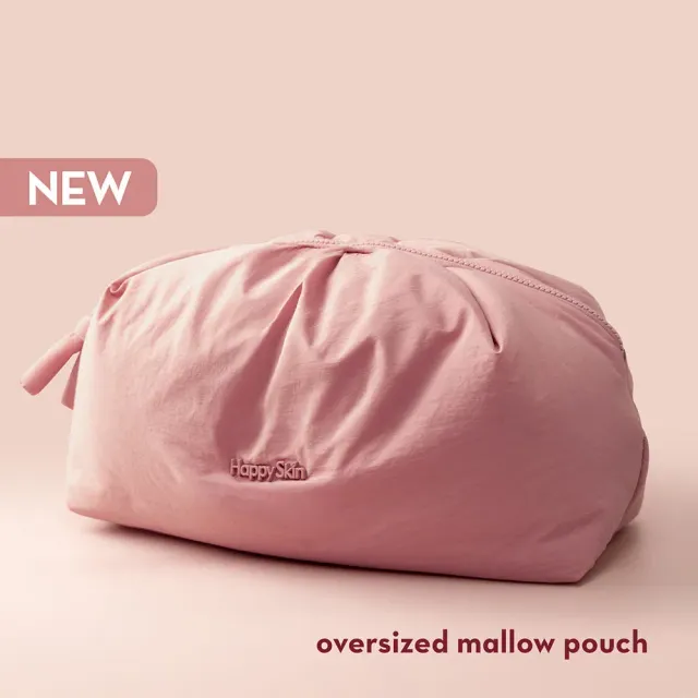 Happy Skin Oversized Mallow Pouch trousse maquillage mauve matelassée