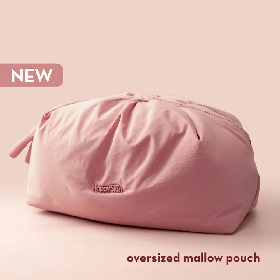 Happy Skin Oversized Mallow Pouch trousse maquillage mauve matelassée