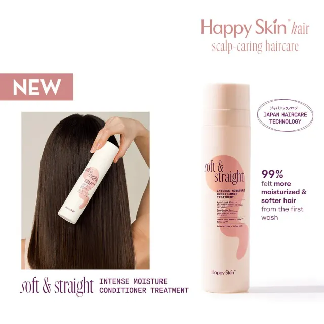 Happy Skin Soft & Straight Après-Shampooing anti-frisottis