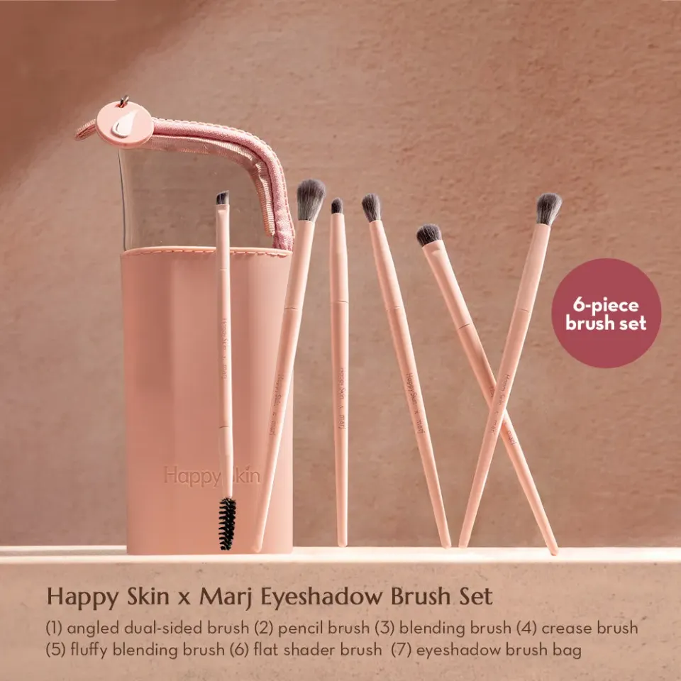 Happy Skin x Marj set 6 pinceaux yeux vegan manche bois