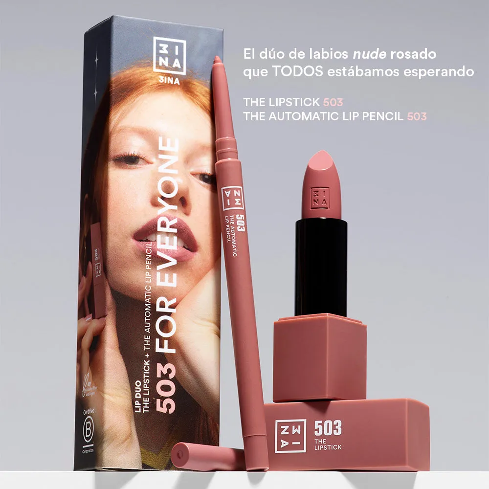 3INA For Everyone lip duo rouge 503 nude rosé