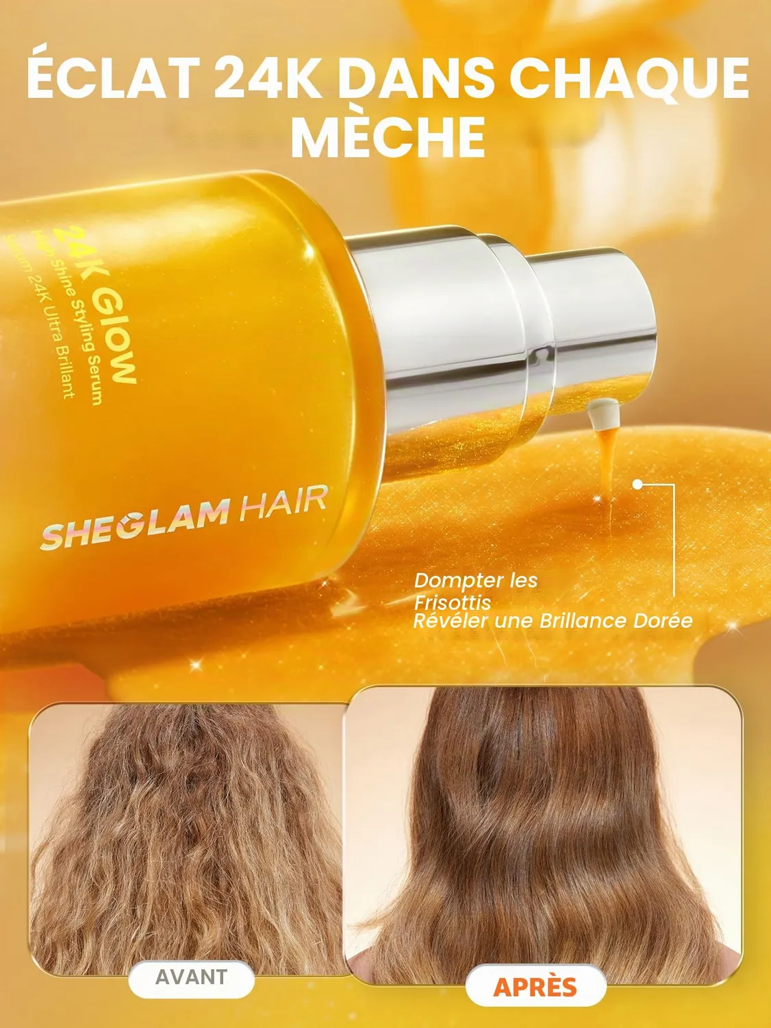 SHEGLAM 24K Glow huile capillaire 50 ml anti-frisottis