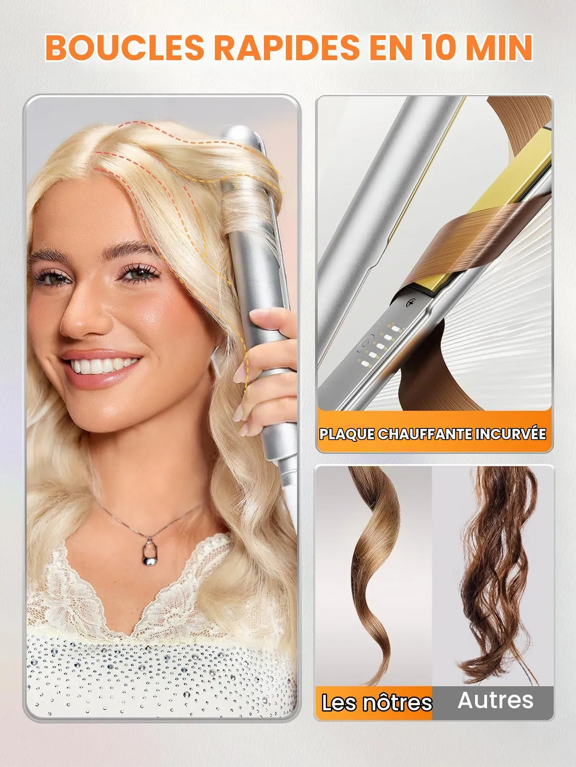 SHEGLAM Lisseur Boucleur 2-en-1 25mm ions négatifs