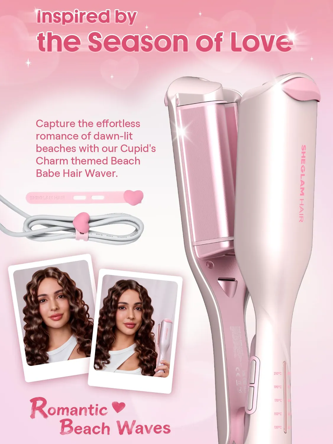 SHEGLAM Cupid's Charm Fer à Boucler Double Rose 19mm