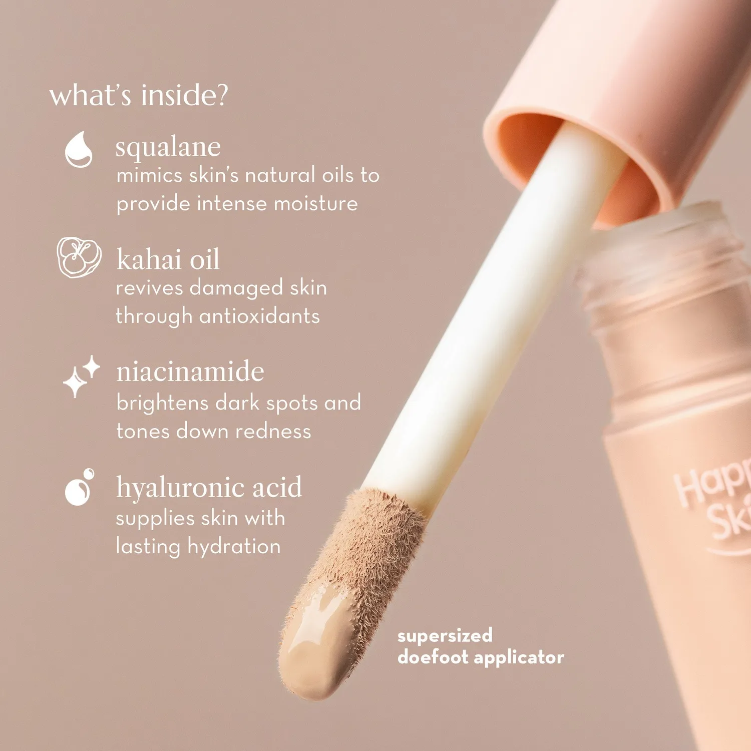 Happy Skin Second Skin Serum Concealer Nude Beige hydratant