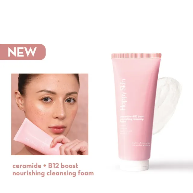 Happy Skin Ceramide B12 Boost mousse nettoyante hydratante