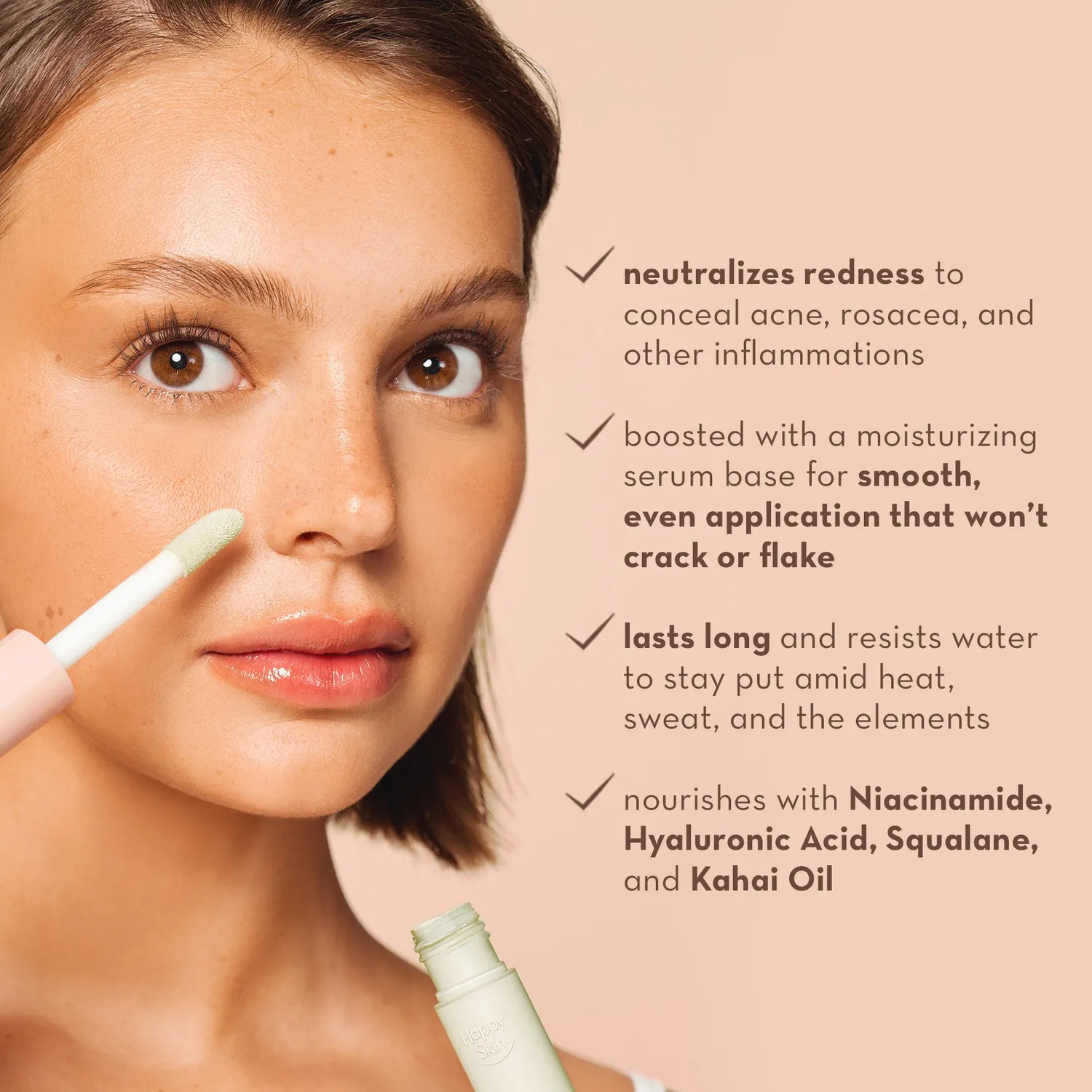 Happy Skin Second Skin Serum anti-cernes correcteur vert hydratant