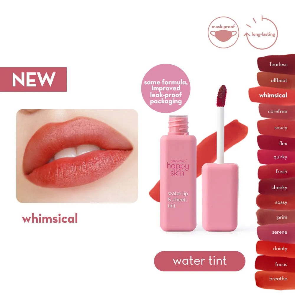 Happy Skin Water Lip & Cheek Tint encre lèvres joues longue tenue