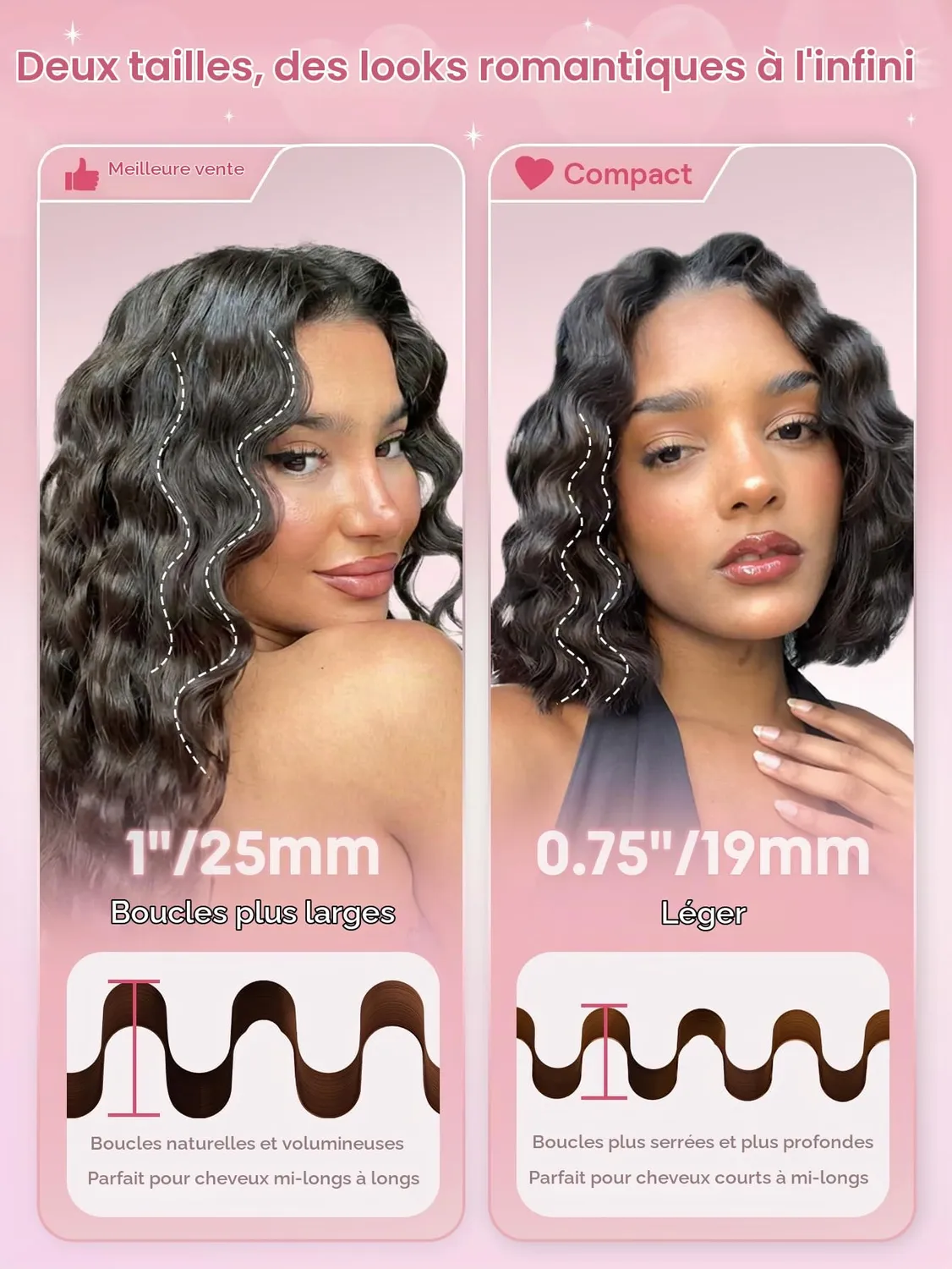 SHEGLAM Cupid's Charm Fer à Boucler Double Rose 19mm